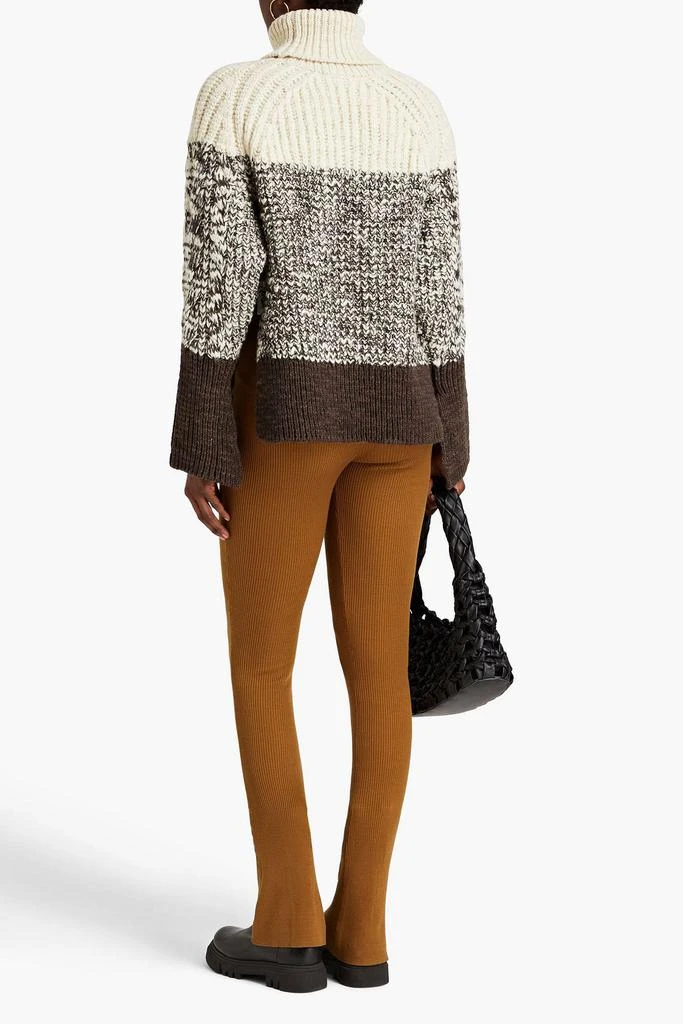 商品3.1 Phillip Lim|Color-block marled ribbed wool turtleneck sweater,价格¥1238,第3张图片详细描述