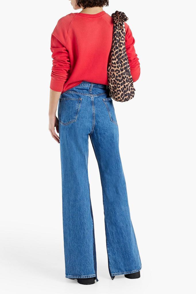 商品FRAME|Two-tone high-rise bootcut jeans,价格¥1759,第1张图片