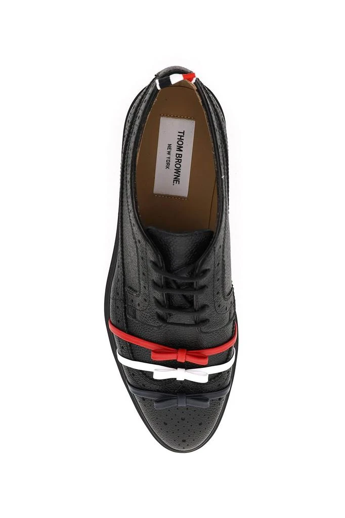 商品Thom Browne|Thom browne longwing brogue shoes with tricolour bows,价格¥3656,第2张图片详细描述