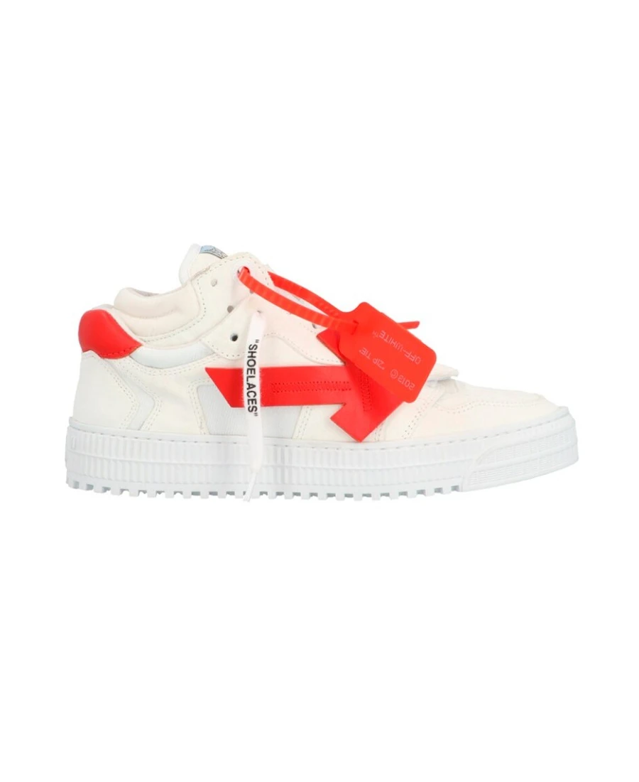 商品Off-White|新款男士低帮板鞋 白色拼红色OWIA181R20D80111-0120（澳门仓发货）,价格¥2981,第1张图片