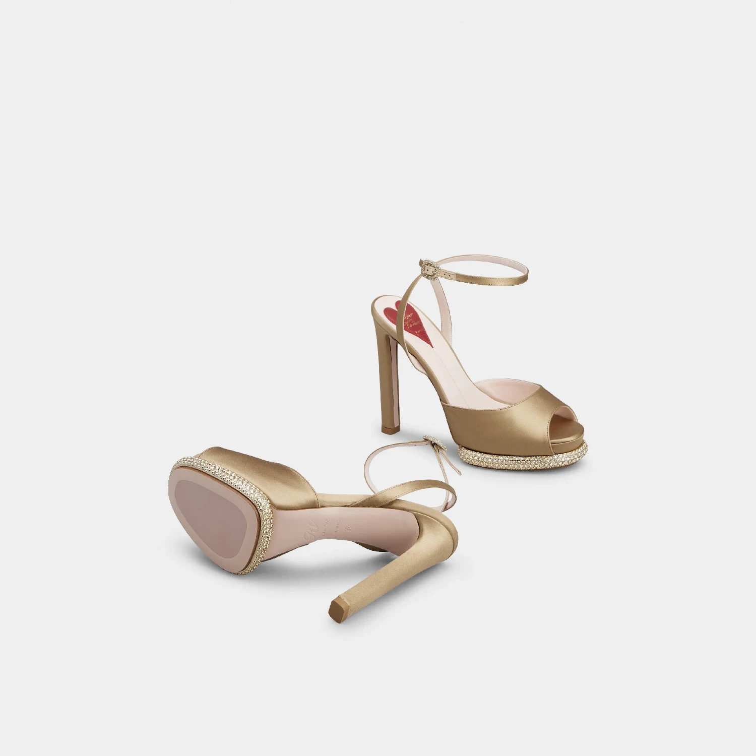 【预售】 ROGER VIVIER 25春夏 女士 高跟凉鞋 Viv' Choc丝缎厚底凉鞋 RVW73338620RS0C603  商品