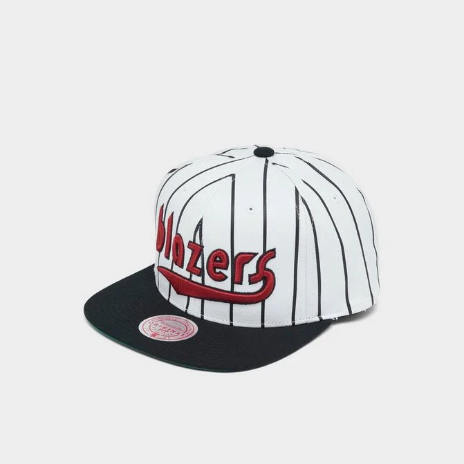 商品Mitchell and Ness|Mitchell & Ness Portland Trailblazers NBA Pinstripe HWC Snapback Hat,价格¥134,第1张图片