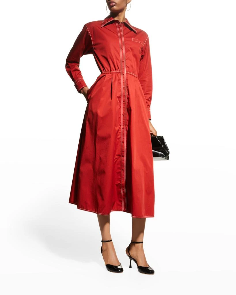 商品Tory Burch|Eleanor Poplin A-Line Shirtdress,价格¥2293,第3张图片详细描述