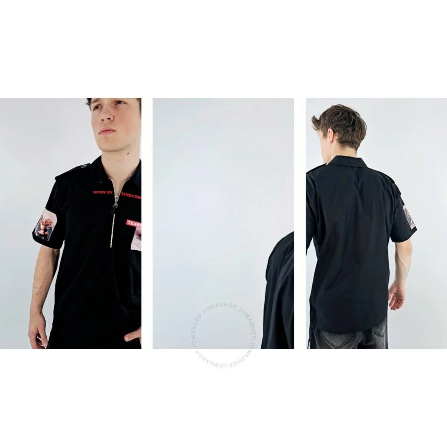 商品Burberry|Men's Black Short-sleeve Montage Print Cotton Shirt,价格¥1008,第1张图片