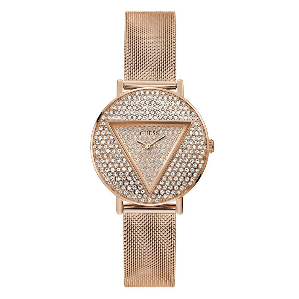 商品GUESS|Women's Quartz Rose Gold-Tone Stainless Steel Mesh Bracelet Watch 36mm,价格¥1311,第1张图片