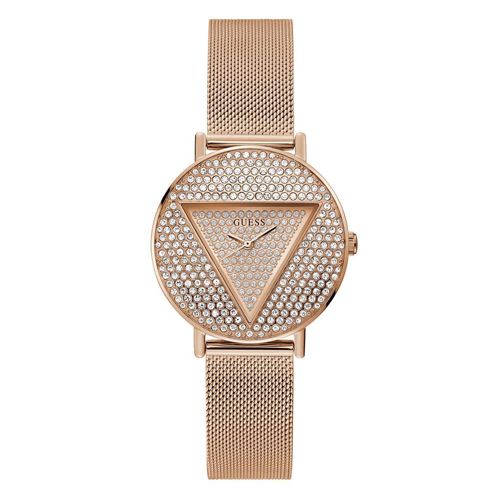 商品GUESS|Women's Quartz Rose Gold-Tone Stainless Steel Mesh Bracelet Watch 36mm,价格¥1300,第1张图片