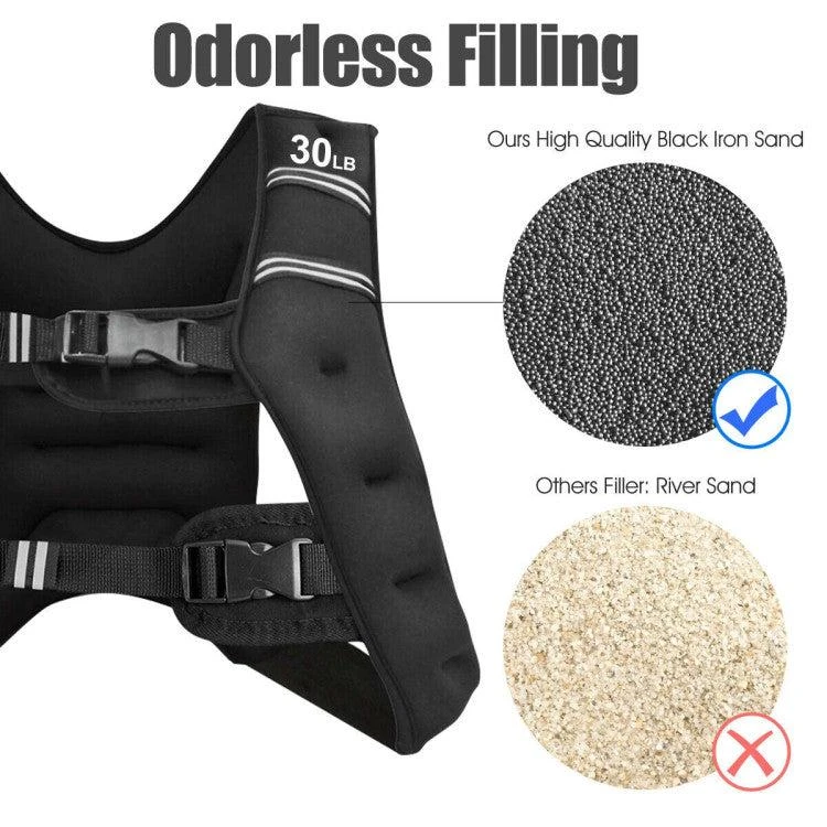 商品Hivvago|30LBS Workout Weighted Vest with Mesh Bag Adjustable Buckle-30 lbs,价格¥766,第4张图片详细描述