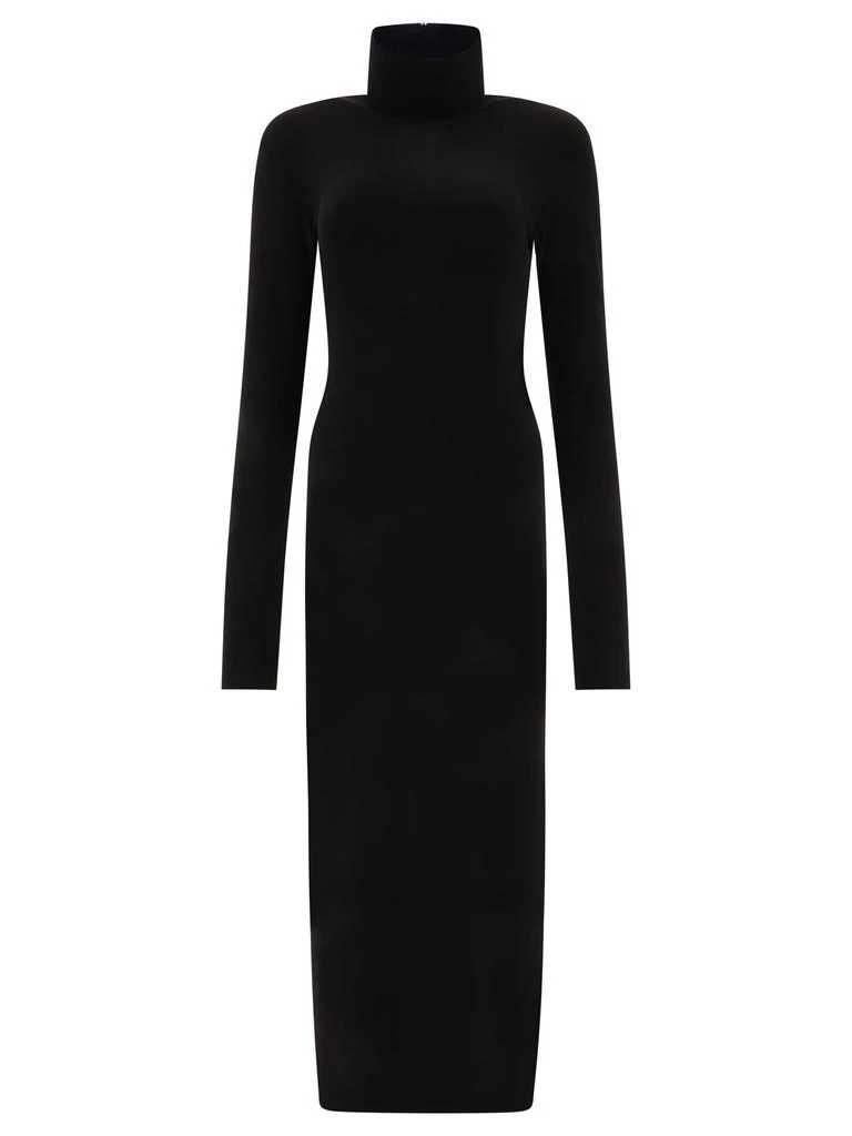 商品Norma Kamali|Turtleneck Side Slit Gown Dresses Black,价格¥967,第1张图片