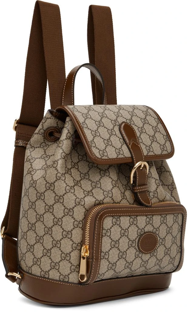 商品Gucci|Beige & Brown GG Supreme Retro Backpack,价格¥17410,第2张图片详细描述