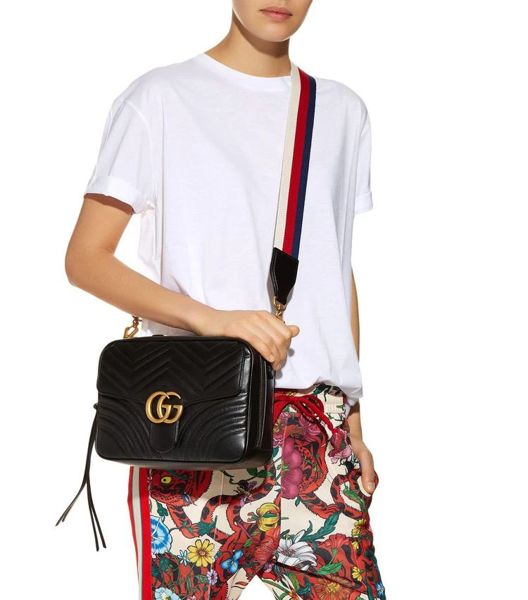 商品Gucci|Small Marmont Chevron Shoulder Bag,价格¥14603,第2张图片详细描述