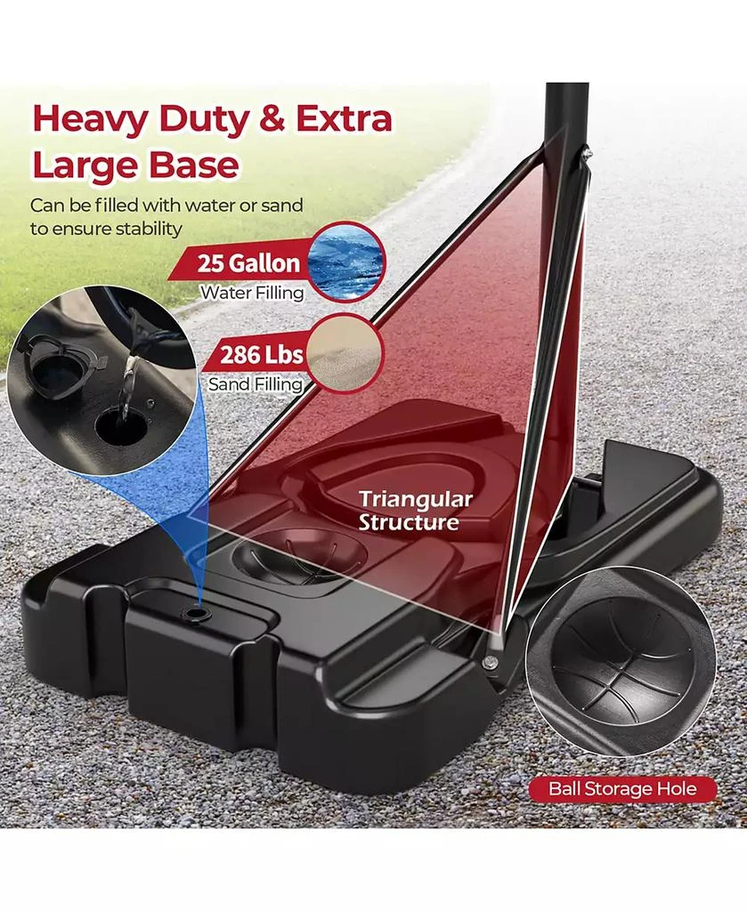 商品Costway|Portable Basketball Hoop 7.5-10FT Adjustable Basketball Goal System,价格¥1145,第5张图片详细描述