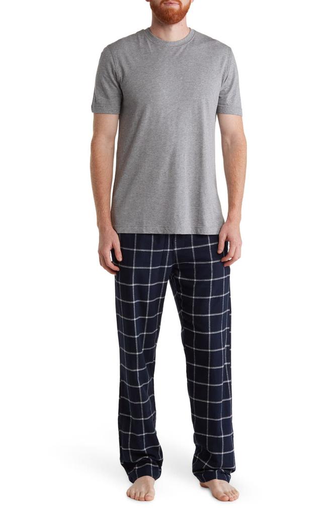 Short Sleeve T-Shirt & Flannel Pants 2-Piece Pajama Set商品第1张图片规格展示