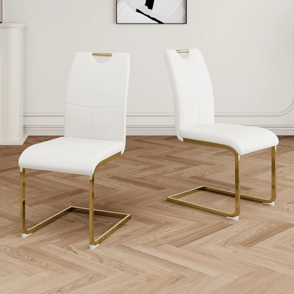 商品Streamdale Furniture|Streamdale Faux Leather Padded Dining Chairs Set,价格¥2406,第2张图片详细描述