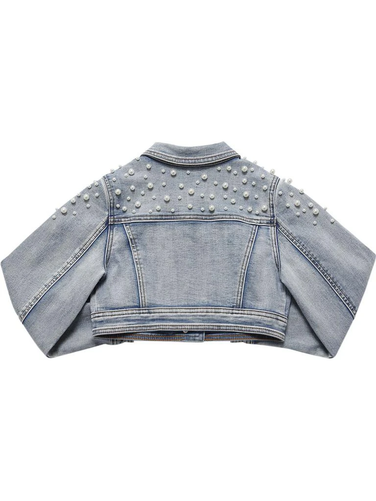 商品MONNALISA|Embellished Washed Cotton Denim Jacket,价格¥1476,第3张图片详细描述