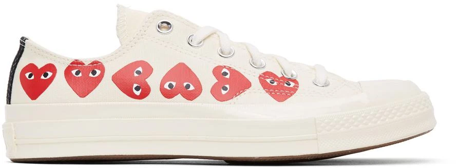 商品Comme des Garcons|Off-White Converse Edition Multiple Hearts Chuck 70 Low Sneakers,价格¥1197,第1张图片