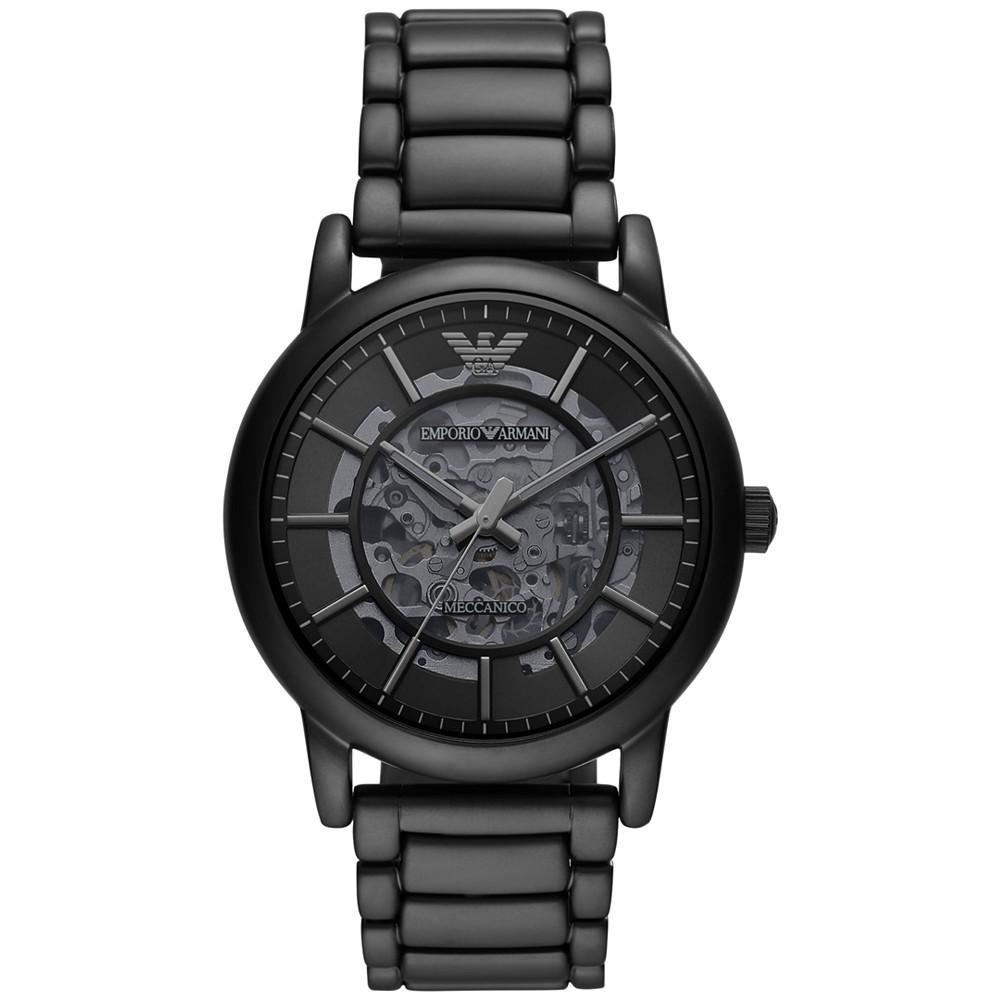 商品Emporio Armani|Men's Automatic Black Tone Stainless Steel Bracelet Watch 43mm,价格¥3873,第1张图片