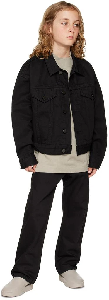 商品Essentials|Kids Black Button Denim Jacket,价格¥553,第4张图片详细描述
