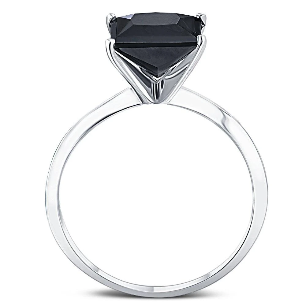 商品Pompeii3|3Ct Black Moissanite Princess Cut Solitaire Engagement Ring 14k White Gold,价格¥3972,第3张图片详细描述