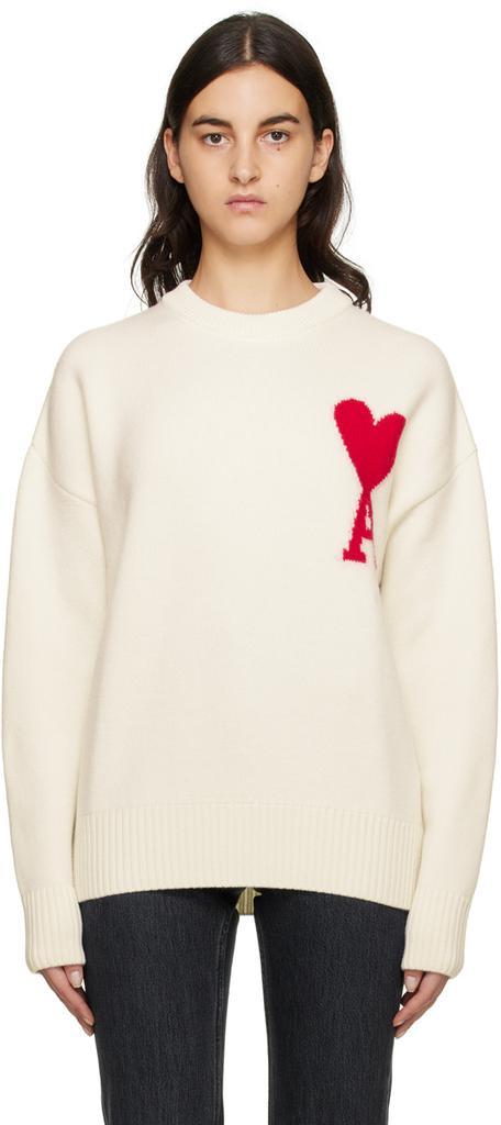 商品AMI|Off-White Ami De Cœur Sweater,价格¥3957,第1张图片