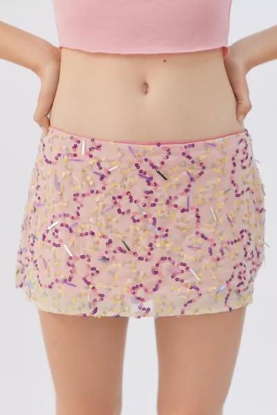 UO Jessica Sequin Low-Rise Mini Skirt商品第2张图片规格展示