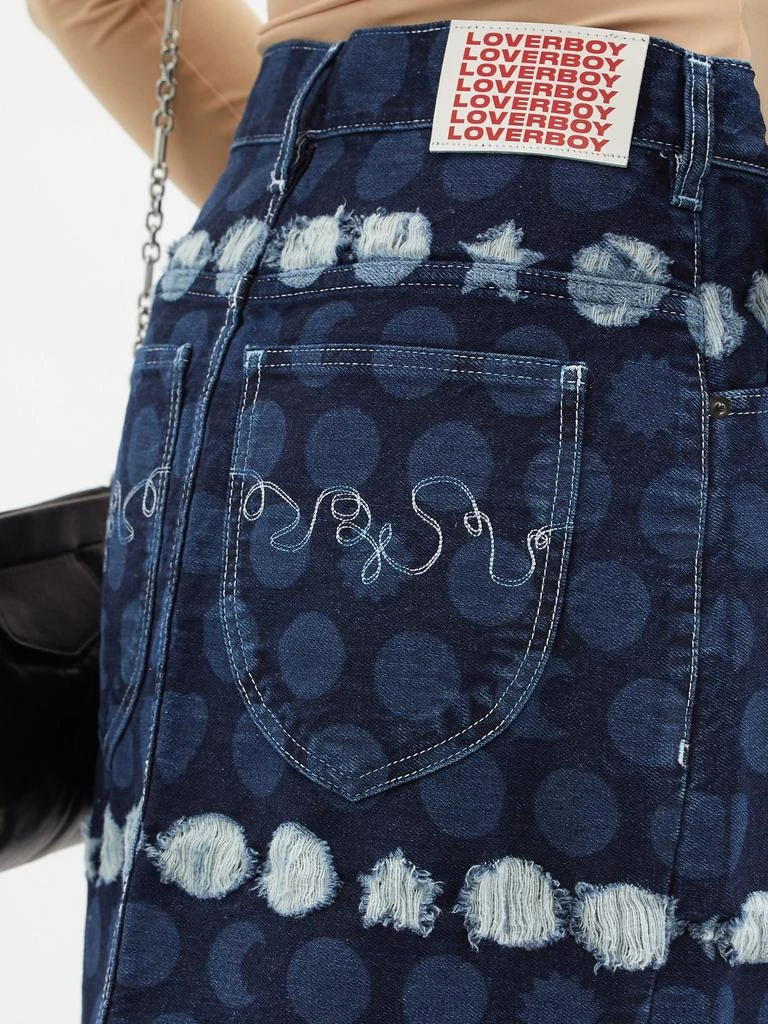商品Charles Jeffrey Loverboy|Runes distressed denim mini skirt,价格¥1352,第3张图片详细描述