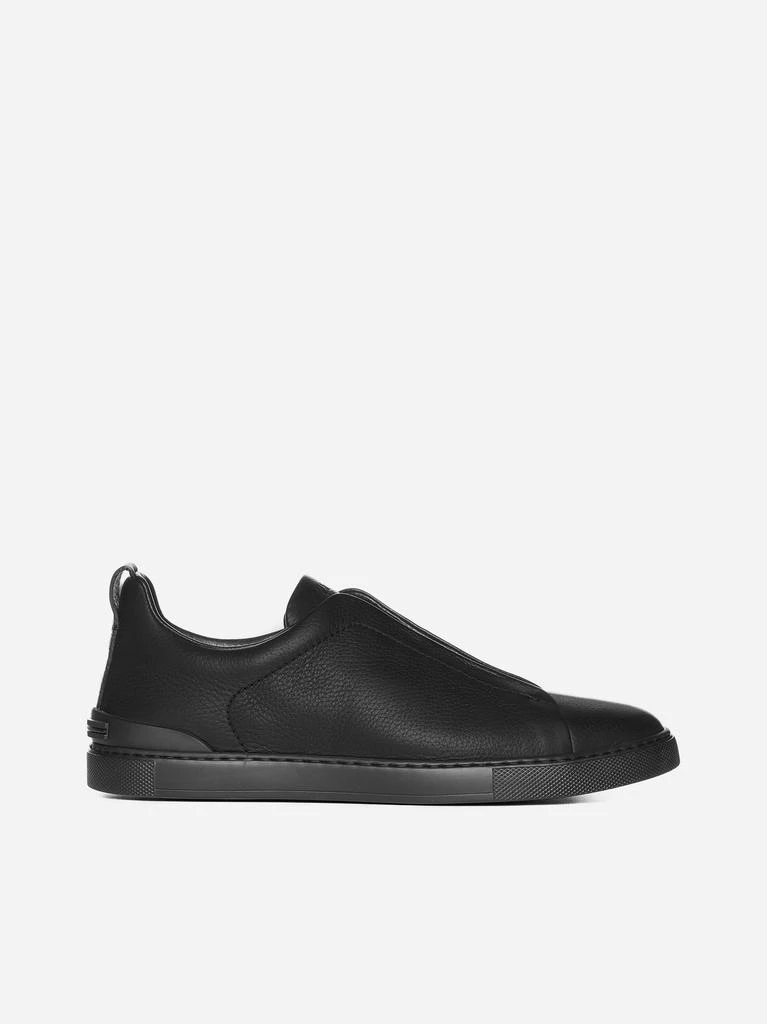 商品Zegna|Triple Stitch leather sneakers,价格¥6756,第1张图片