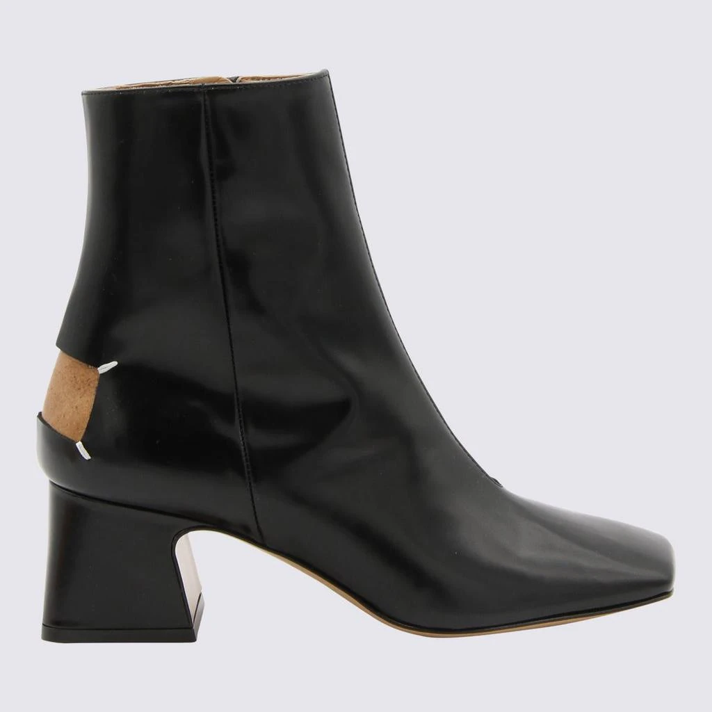 商品MAISON MARGIELA|MAISON MARGIELA BLACK LEATHER FOUR STITCHES BOOTS,价格¥5445,第1张图片