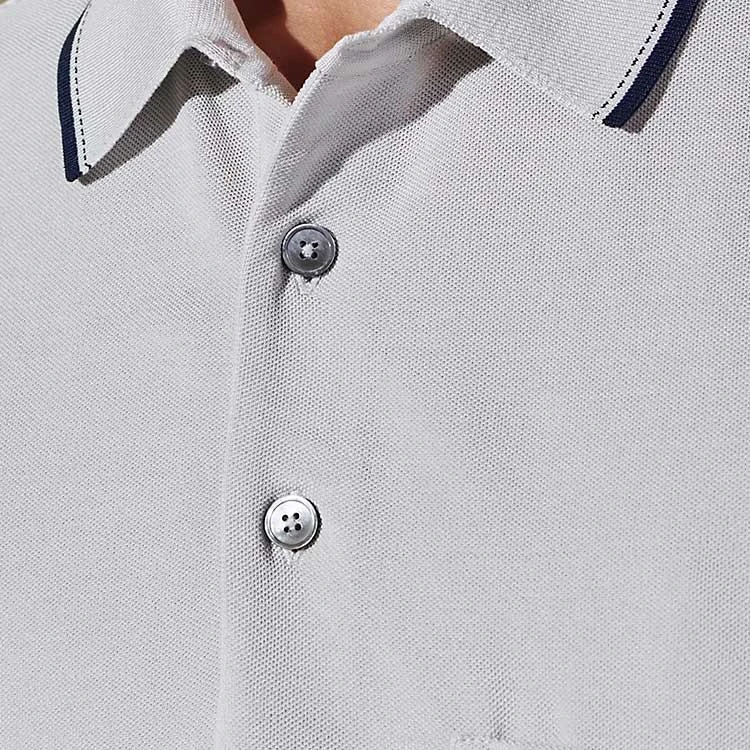 商品[国内直发] Hermes|爱马仕 SS24 纯色Logo刺绣贴袋休闲短袖Polo衫 男款 雾气白,价格¥4186,第8张图片详细描述