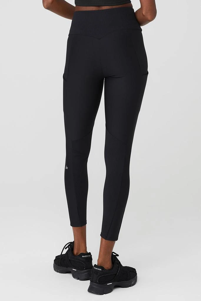 商品Alo|Ribbed Airlift High-Waist 7/8 Enchanted Legging - Black,价格¥1036,第2张图片详细描述