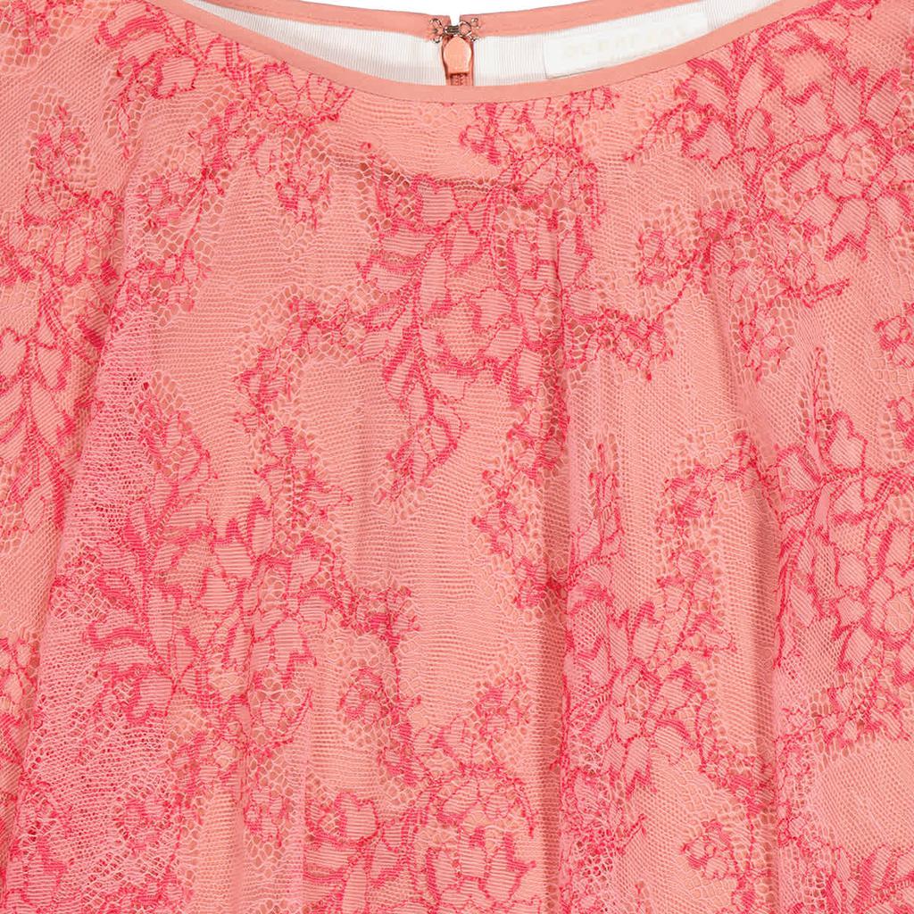 Burberry Girls Mini Wilton Lace Skirt in Pale Apricot/Coral, Size 10Y商品第3张图片规格展示