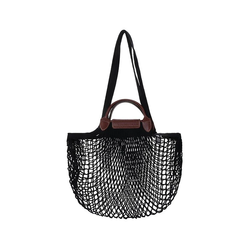 珑骧新款女士LE PLIAGE FILET系列黑色织物手提单肩包购物网袋10121 HVH  商品