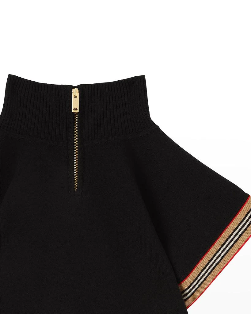 商品Burberry|Girl's Ginny Wool-Blend Knit Icon Stripe Cape, One Size,价格¥3753,第3张图片详细描述