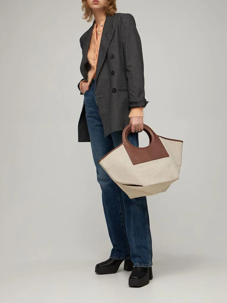 商品Hereu|Cala S Canvas & Leather Tote Bag,价格¥3297,第1张图片详细描述