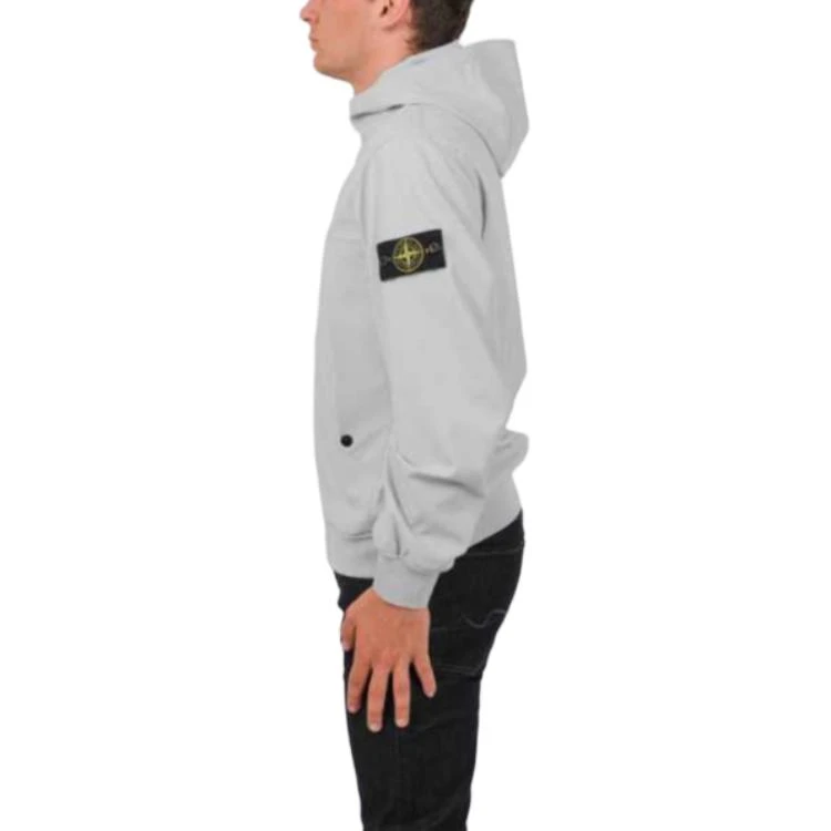 商品[国内直发] Stone Island|石头岛 SS24 SOFT SHELL软壳系列 纯色单排扣休闲连帽夹克 男款 天空蓝色,价格¥6089,第6张图片详细描述