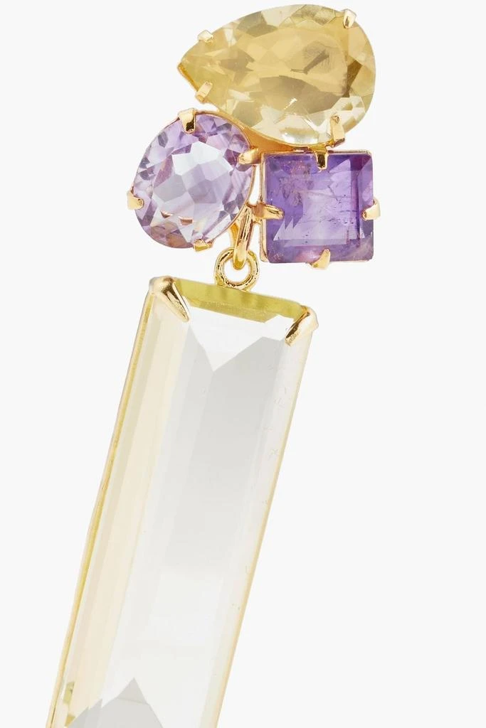 商品BOUNKIT|Gold-tone, amethyst and quartz earrings,价格¥922,第5张图片详细描述