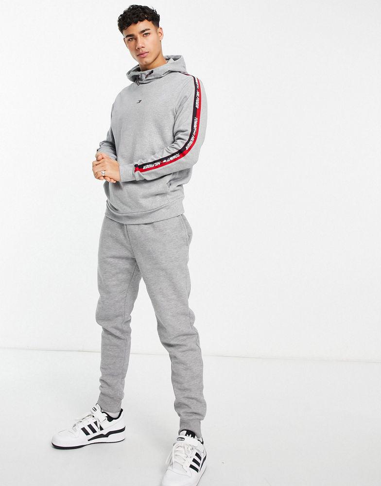 Tommy Hilfiger performance hoodie with taping in grey商品第4张图片规格展示
