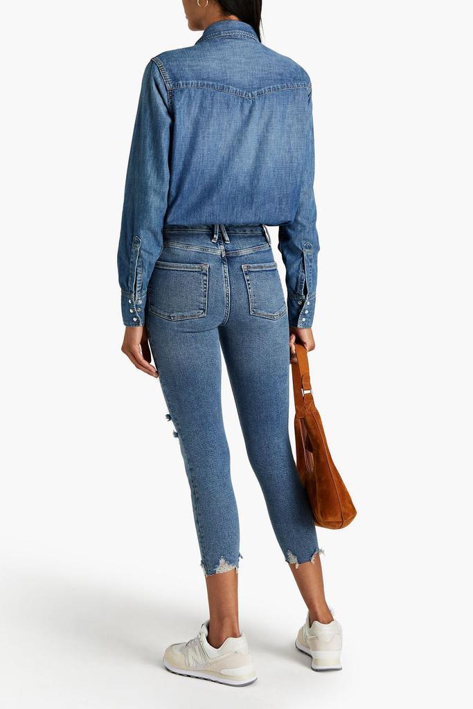 商品Good American|Good Waist cropped distressed high-rise skinny jeans,价格¥581,第5张图片详细描述