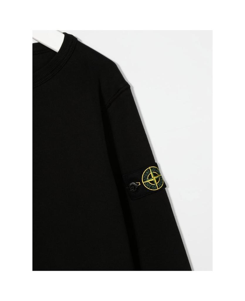 商品Stone Island Junior|Kids Black Sweatshirt With Logo Badge,价格¥1051,第5张图片详细描述