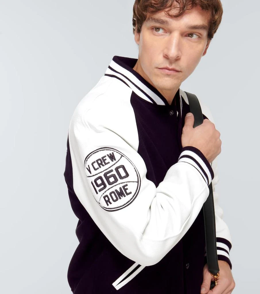 商品Valentino|Wool and leather varsity jacket,价格¥21980,第5张图片详细描述