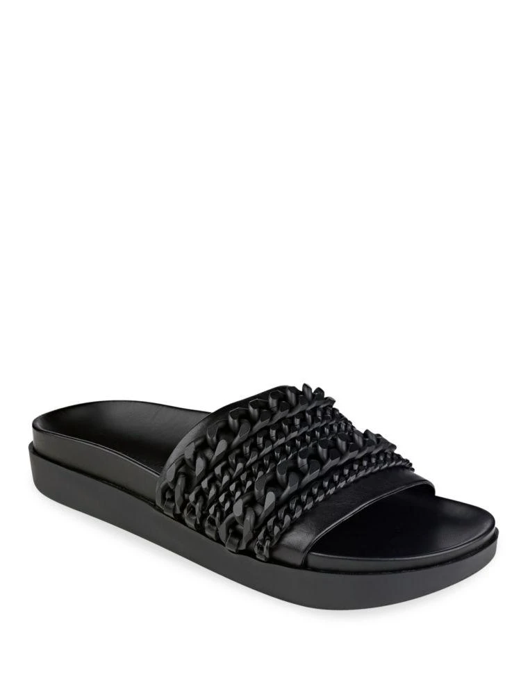 商品KENDALL & KYLIE|Shiloh Chain-Link Leather Pool Slide Sandals,价格¥376,第1张图片