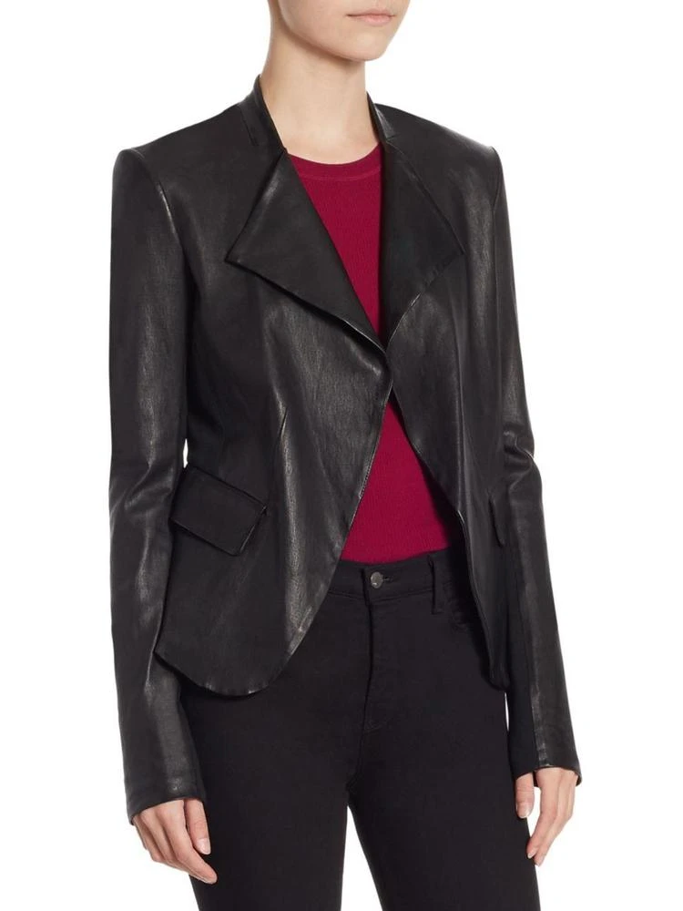 商品Theory|Open Front Leather Jacket,价格¥7384,第3张图片详细描述