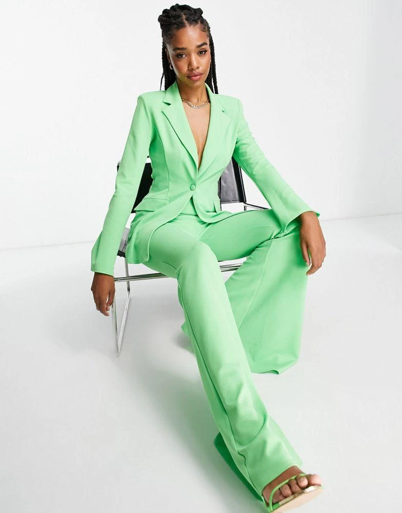 商品ASOS|ASOS DESIGN Tall jersey suit split sleeve tux blazer in summer green,价格¥154,第4张图片详细描述