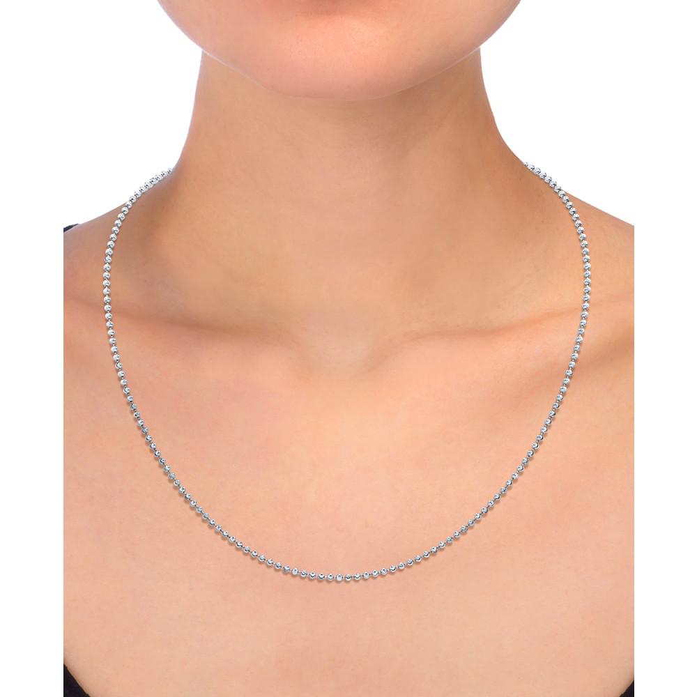 Moon Link 18" Chain Necklace in 14k White Gold商品第2张图片规格展示