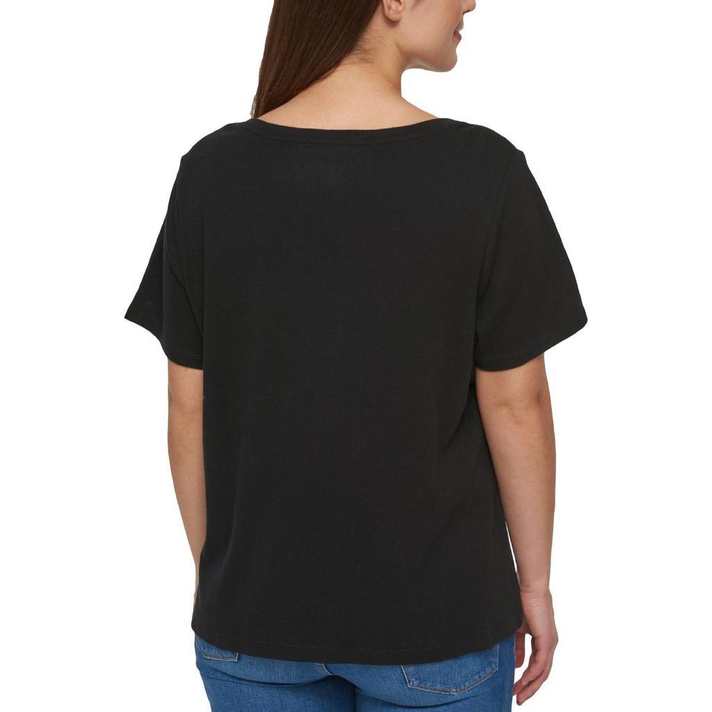 商品Tommy Hilfiger|Tommy Hilfiger Womens Plus V-Neck Cotton T-Shirt,价格¥86,第5张图片详细描述