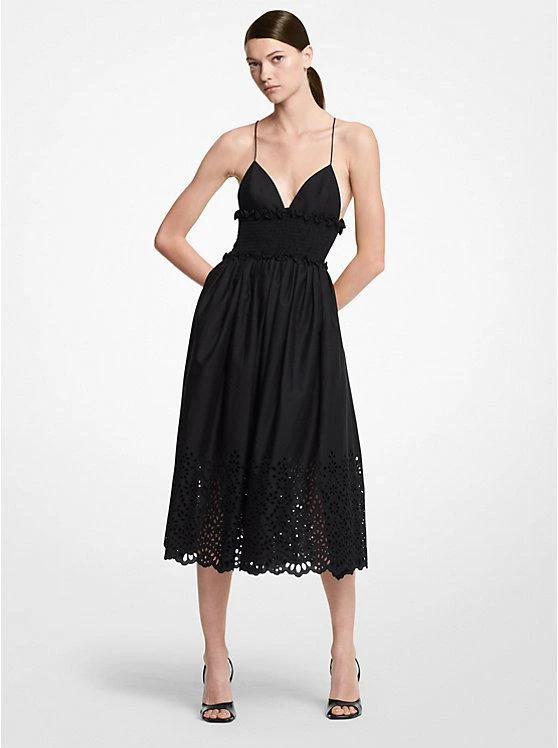 商品Michael Kors|Eyelet Cotton Poplin Smocked Dress,价格¥4156,第1张图片