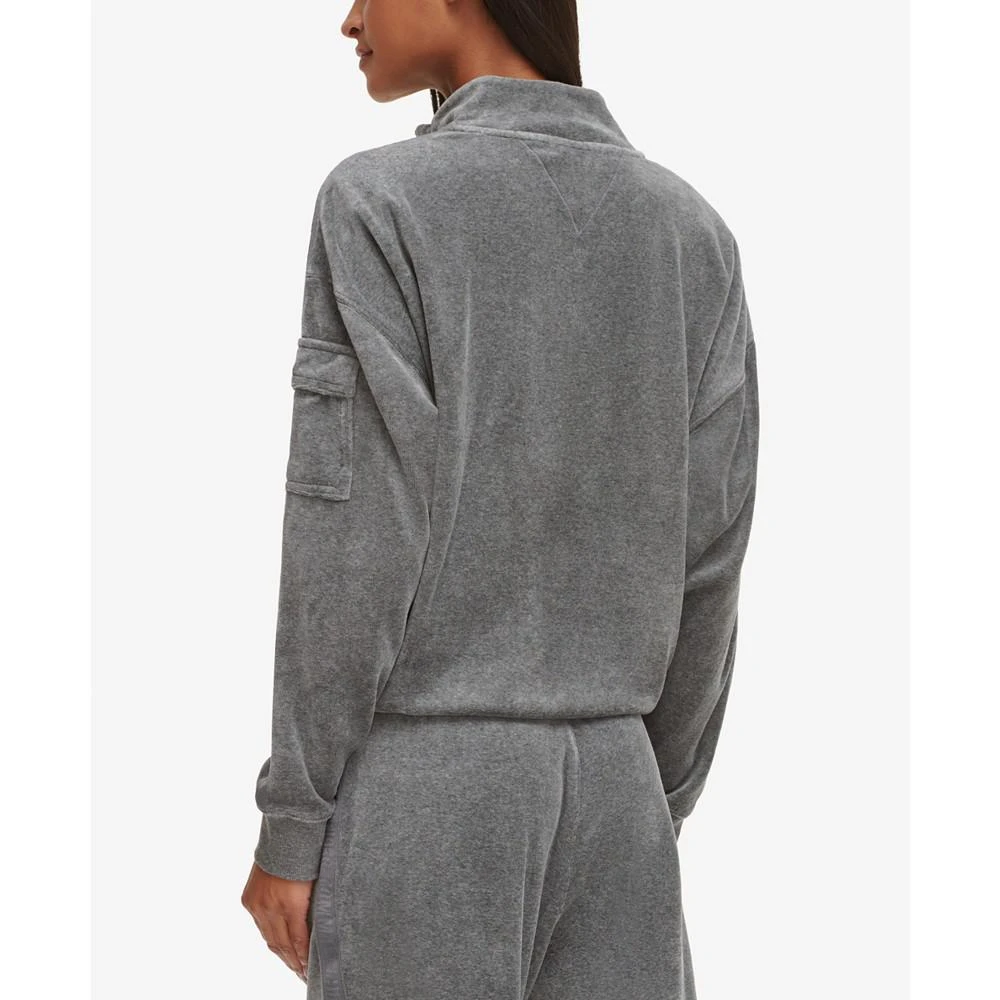 商品Tommy Hilfiger|Women's Cropped Velour Pullover Jacket,价格¥449,第2张图片详细描述