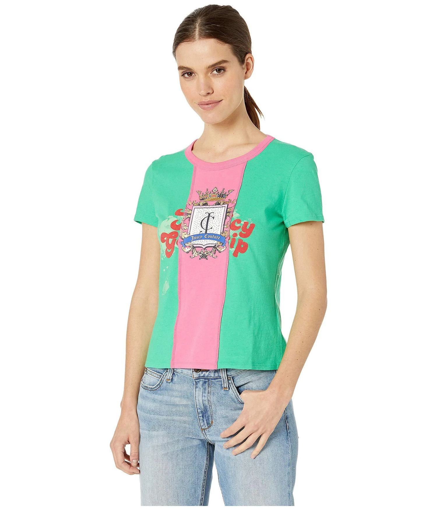 商品Juicy Couture|Juicy Spliced Crest Graphic Tee,价格¥110,第1张图片