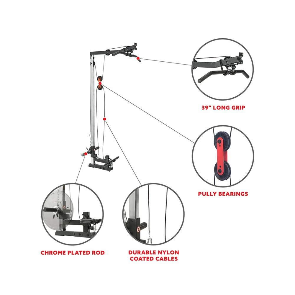 商品Sunny Health & Fitness|Lat Pull Down Attachment Pulley System for Power Racks - SF-XF9927,价格¥3229,第3张图片详细描述