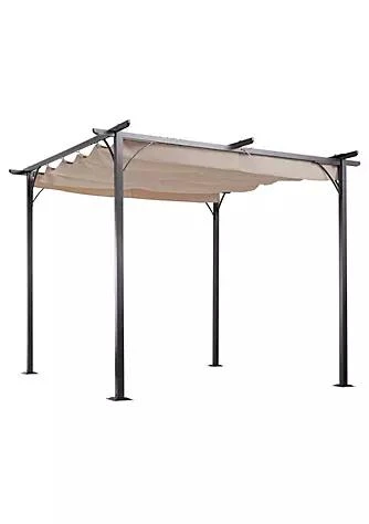 商品Outsunny|10 X 10 Retractable Patio Gazebo Pergola With Uv Resistant Outdoor Canopy And Strong Steel Frame Beige,价格¥2680,第1张图片