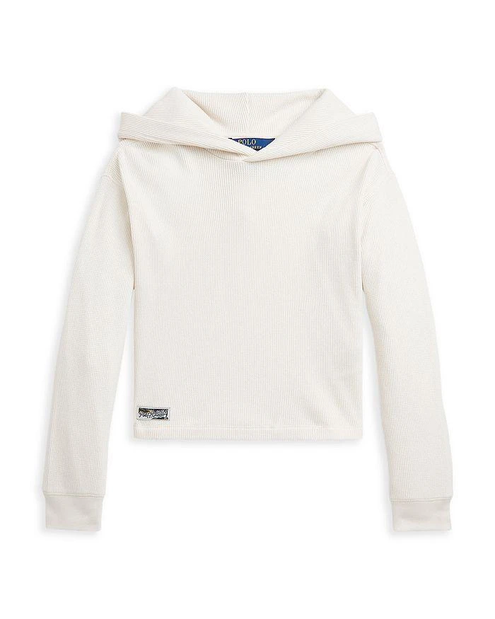 商品Ralph Lauren|Girls' Waffle Knit Boxy Hoodie - Little Kid, Big Kid,价格¥271,第1张图片